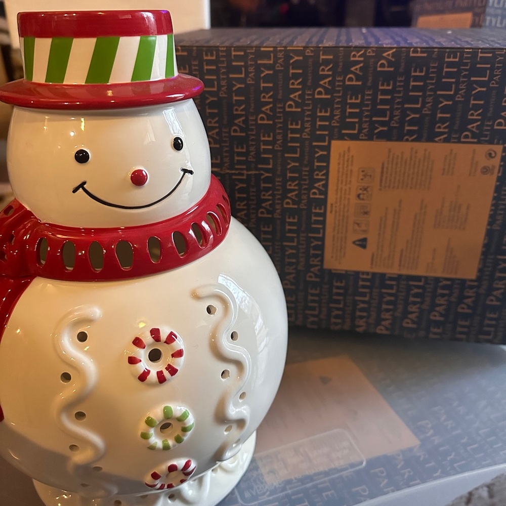 *RETIRED* Partylite Mr Frosty Large Candle Jar Holder